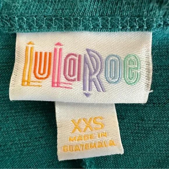 LuLaRoe Heather Green Single Pocket Short Sleeve Carly Swing Dress Size XXS - Picture 4 of 5